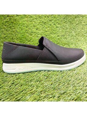 Kuru Roam Atla Womens Size 7.5 Black White Casual Walking Leather Slip-On Shoes